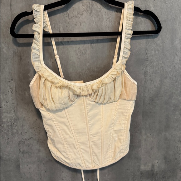 Cream Ruffled Corset Top - Picture 2 of 4